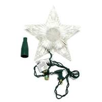 Kurt S. Adler 7" 10 Light 5 Point Plastic Clear Star Christmas Tree Topper